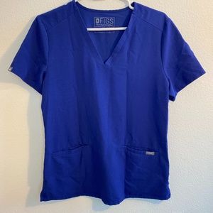 Figs Casma Deep Royal Blue Scrub Top Size S